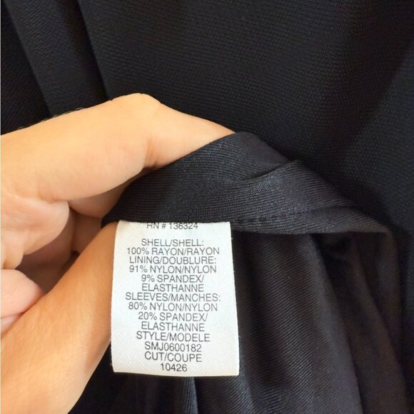 HALSTON HERITAGE Black Sheer Sleeve Ruch Wrap Elegant Gala Evening Maxi Dress - Picture 8 of 11